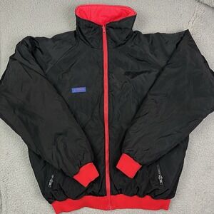 Vintage Columbia Jacket‎ Mens Large Black Red Zip Up Outdoors Reversible Coat